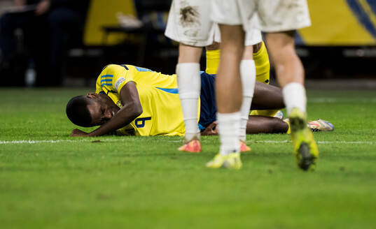Alexander Isak of Sweden in pain