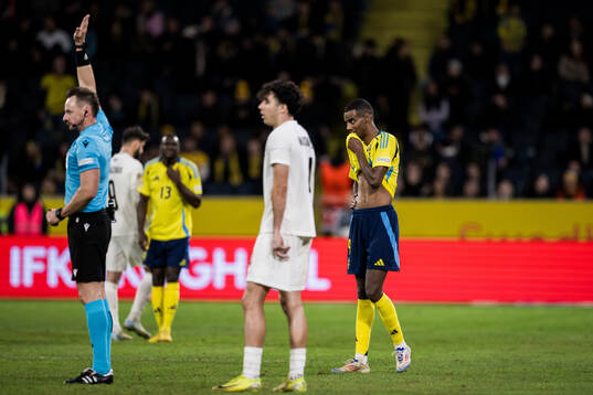 Alexander Isak of Sweden looks dejected