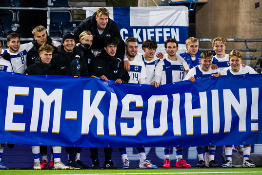 Adam Marhiev, Doni Arifi and Juho Talvitie of Finland