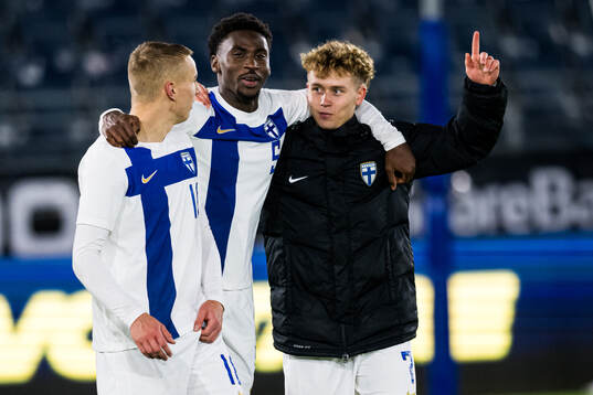 Topi Keskinen, Tony Miettinen and Naatan Skyttä of Finland