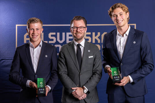 Häckens Noah Ek, Unibets Anders Falk och Malmös William