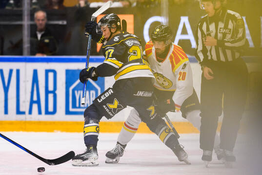 HV71s Jonathan Ang och Brynäs Tyler Vesel
