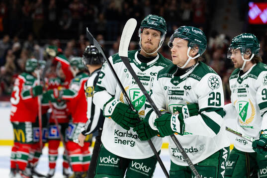 Färjestads Magnus Nygren, Oskar Steen och Marian Studenic