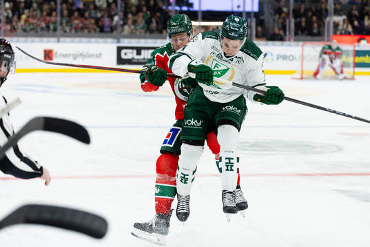 Frölundas Christian Folin och Färjestads Viktor Lodin