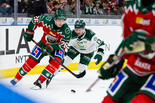 Frölundas Isac Heens och Färjestads Joel Kellman