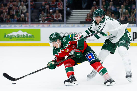 Frölundas Dominik Egli och Färjestads Jeremy Salvas