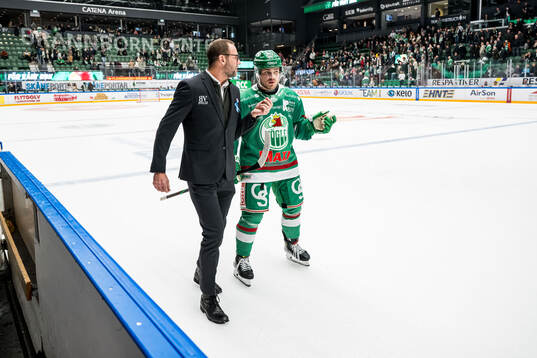 Rögles tränare Roger Hansson och Leon Bristedt
