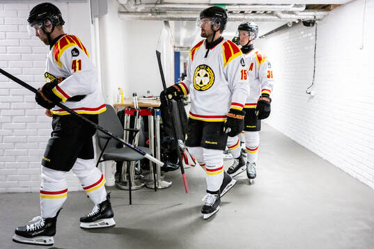 Brynäs Greg Scott, Simon Bertilsson och Linus Ölund