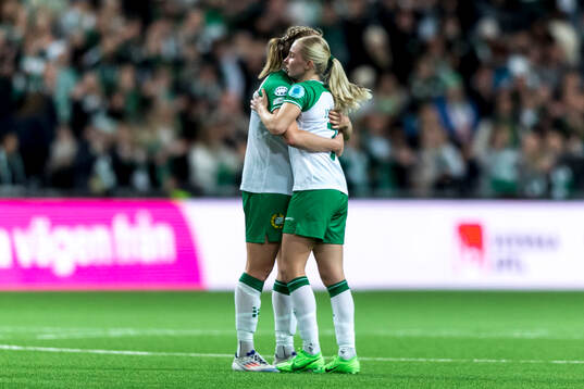 Julie Blakstad of Hammarby and Emilie Joramo of Hammarby