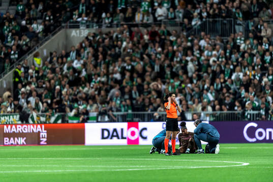 Goalkeeper Khiara Keating of Manchester City is in pain
