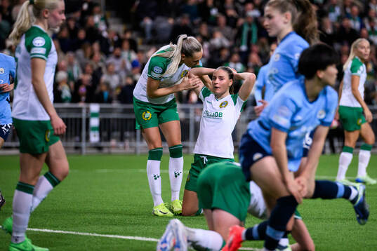Ellen Wangerheim and Smilla Vallotto of Hammarby look