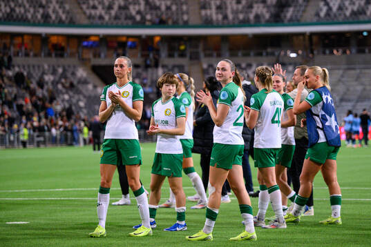 Ellen Wangerheim and Vilde Hasund of Hammarby  look dejected