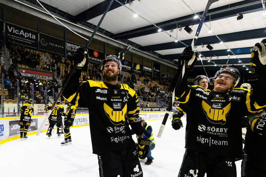 Västerås spelare jublar