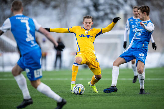 IFK Göteborgs Linus Carlstrand och Oddevolds Gustav