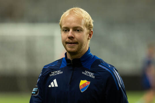 Djurgårdens Peter Therkildsen innan fotbollsmatchen i