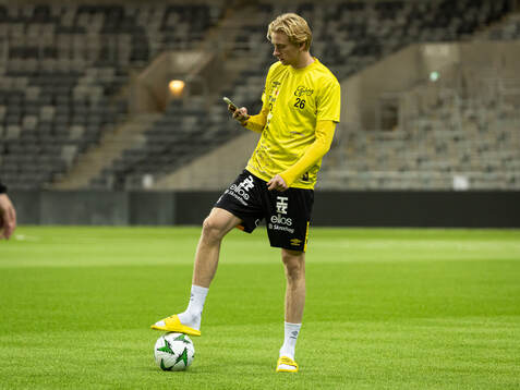 Elfsborgs Ludvig Richtnér innan en träningsmatch mellan