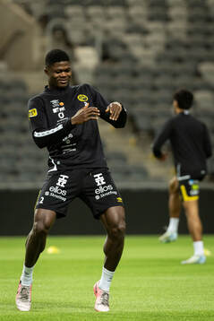Elfsborgs Terry Yegbe innan en träningsmatch mellan
