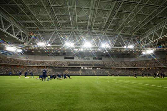 Generell vy på Tele2 Arena innan en träningsmatch mellan