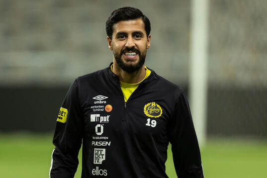 Elfsborgs Rami Kaib innan en träningsmatch mellan