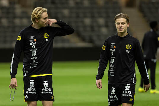Elfsborgs Ludvig Richtnér och Gottfrid Rapp innan en