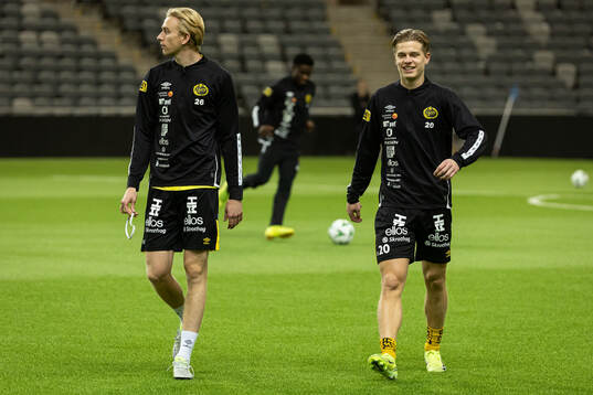 Elfsborgs Ludvig Richtnér och Gottfrid Rapp innan en