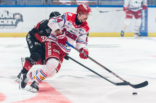 Timrås Emil Pettersson ishockeymatchen i SHL mellan Malmö
