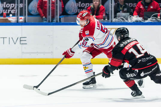Timrås Anton Lander och Malmö Redhawks Otto Stenberg