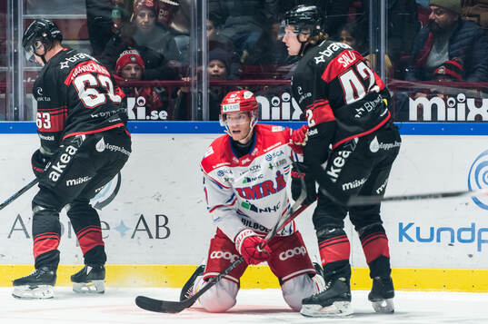 Timrås Maximilian Eisenmenger och Malmö Redhawks Robin