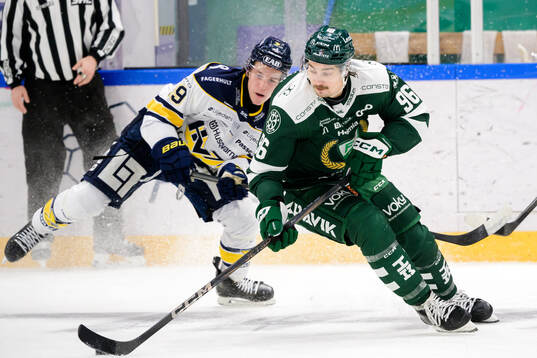 HV71s Jamiro Reber och Färjestads David Tomasek