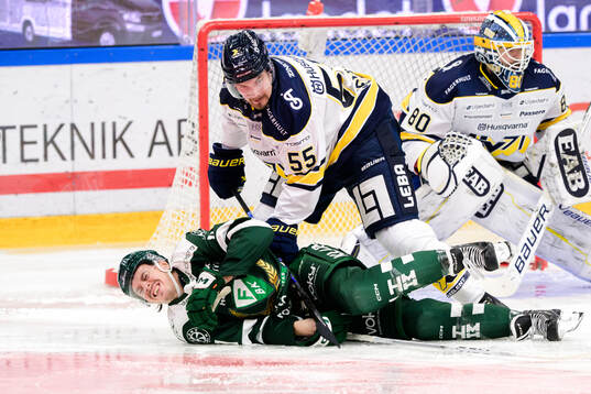 Färjestads Joakim Nygård och HV71s Mikael Seppälä