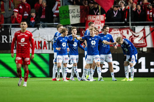 Kristian Eriksen of Molde celebrates with team mates