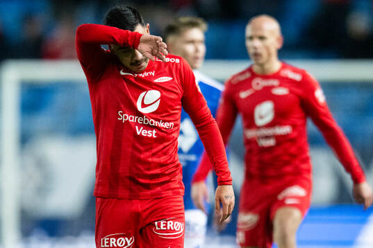 Niklas Castro of Brann looks dejected