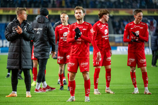 Ole Didrik Blomberg of Brann looks dejected