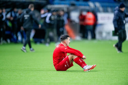 Niklas Castro of Brann looks dejected