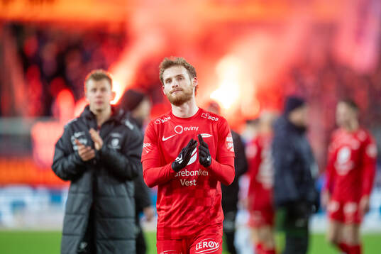 Ole Didrik Blomberg of Brann looks dejected