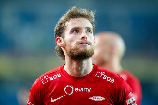 Ole Didrik Blomberg of Brann looks dejected
