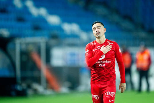 Niklas Castro of Brann looks dejected