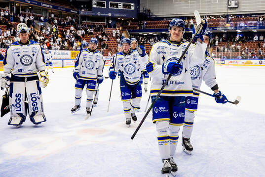 Leksands spelarna jublar