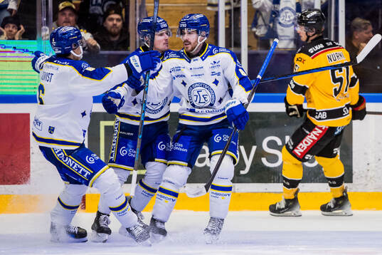 Leksands Justin Glenn Kloos jublar