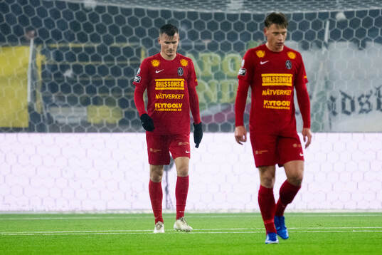 Landskronas Robin Dzabic och Gustaf Bruzelius deppar