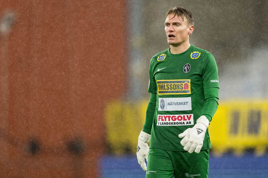 Landskronas målvakt Svante Hildeman deppar