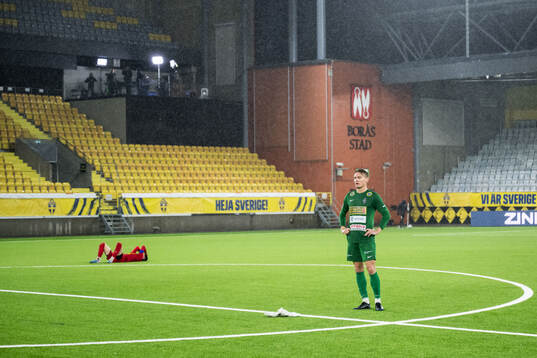 Landskronas målvakt Svante Hildeman deppar