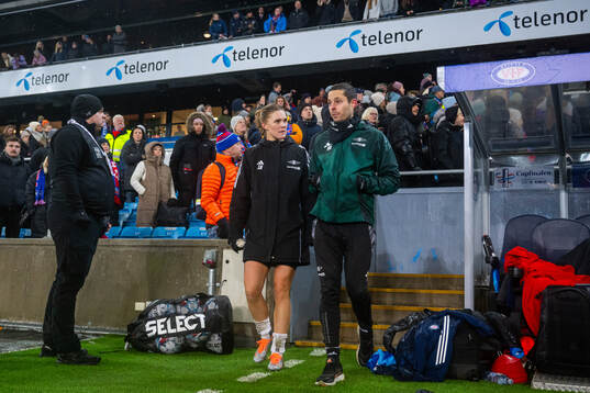 Kristine Bjørdal Leine and Robin Shroot, head coach of