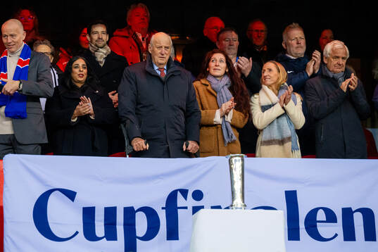 King Harald V of Norway and Lise Klaveness, president of