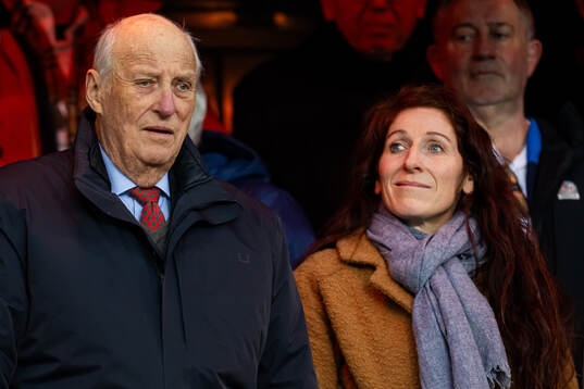 King Harald V of Norway and Lise Klaveness, president of