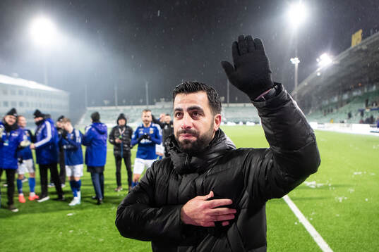 GIF Sundsvalls tränare Erol Ates jublar