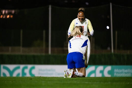Madelen Janogy and Sofia Jakobsson of the Swedish women's