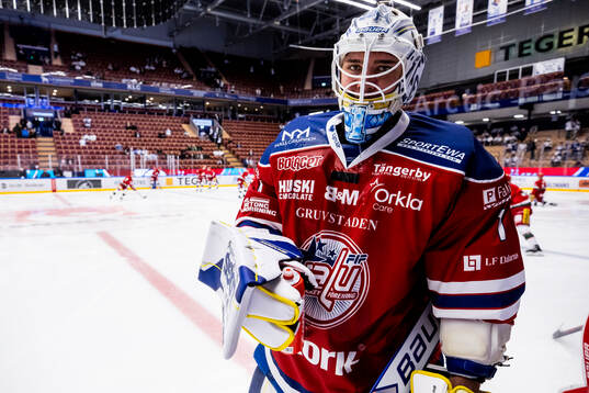 Leksands målvakt Marcus Gidlöf i Falu tröja