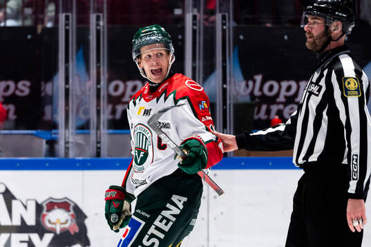 Frölundas Max Friberg reagerar
