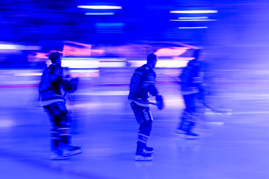 HV71s spelare åker in på isen